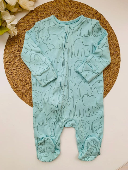 George Safari Print Sleepsuit