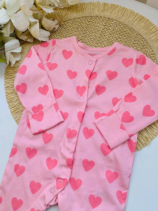 George Printed hearts Sleepsuit