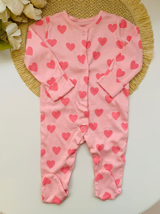 George Printed hearts Sleepsuit
