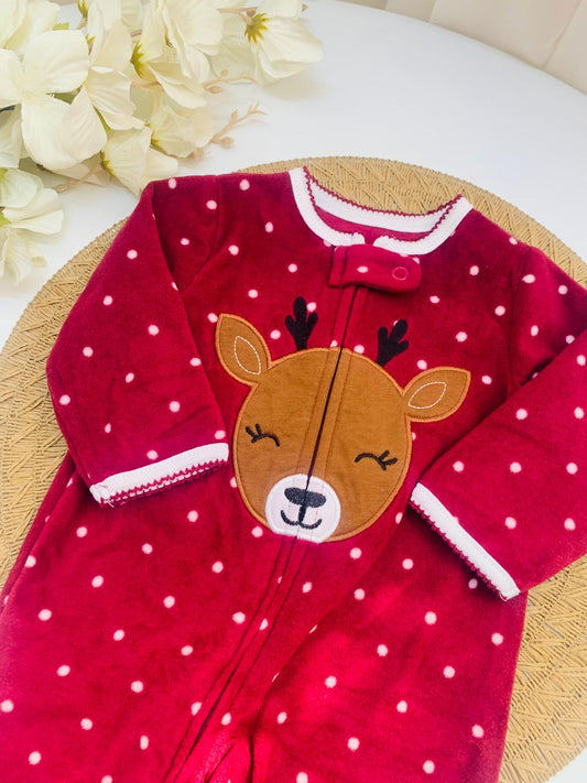 Fleece Embroidered Deer Sleepsuit