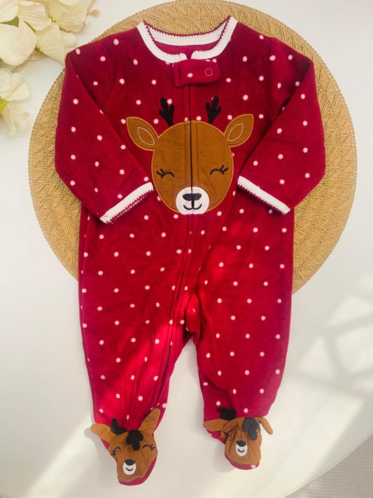 Fleece Embroidered Deer Sleepsuit