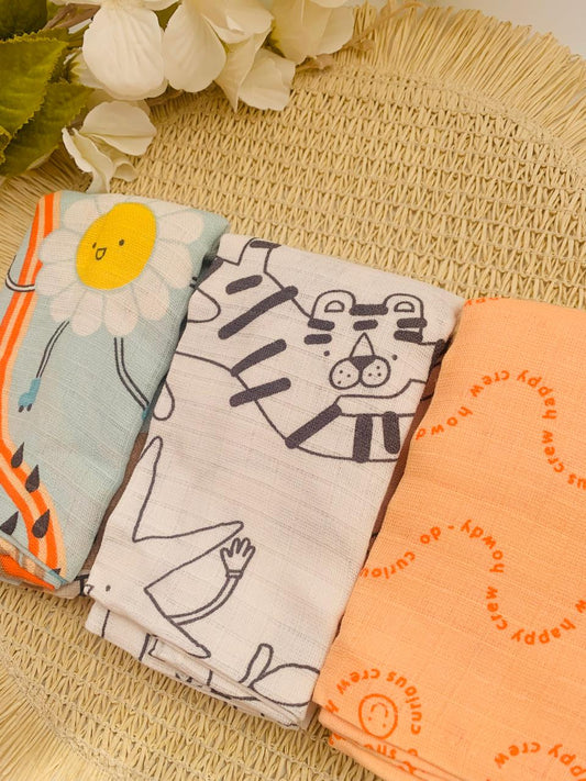 George Pack of 3 Muslin Squares