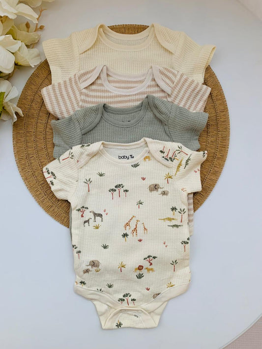 Tu Clothing Pack of 4 Ribbed Bodysuits