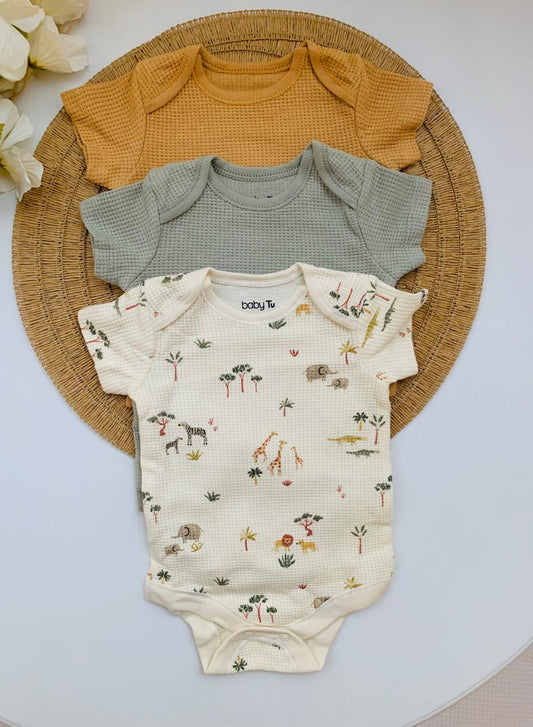 Tu Clothing Pack of 3 Ribbed Bodysuits