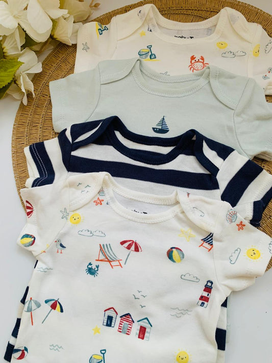 Tu Clothing Pack of 4 Seaside Bodysuits