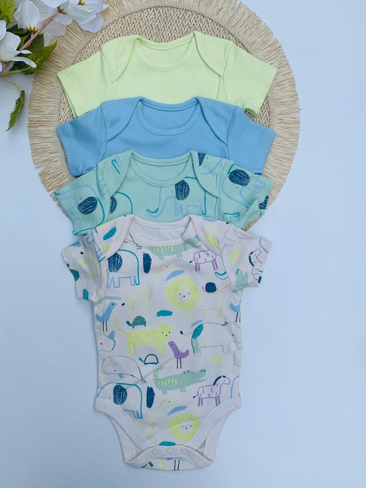 George Safari Animal Pack of 4 Bodysuits
