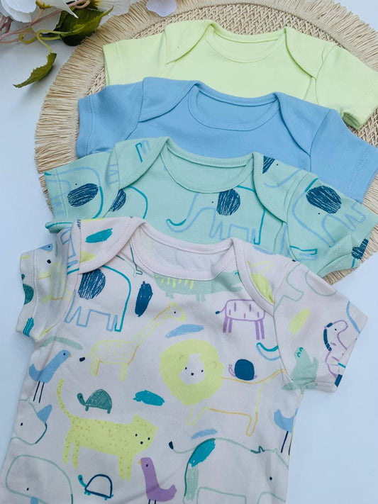 George Safari Animal Pack of 4 Bodysuits