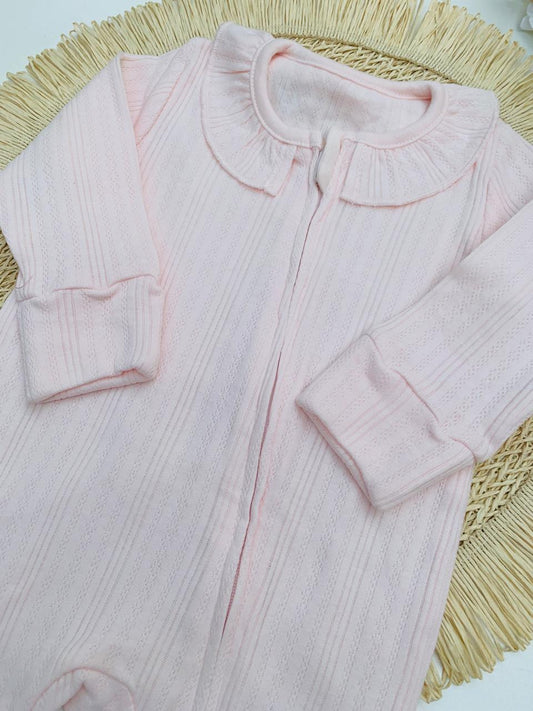 George Textured Frilled Ribbed Sleepsuit