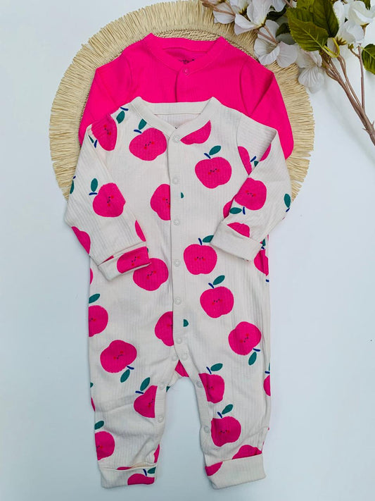 Tu Clothing Pack of 2 Apple Print Sleepsuits