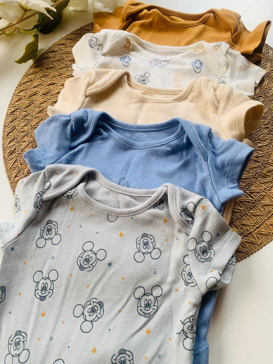 George Pack of 5 Mickey Mouse Bodysuits