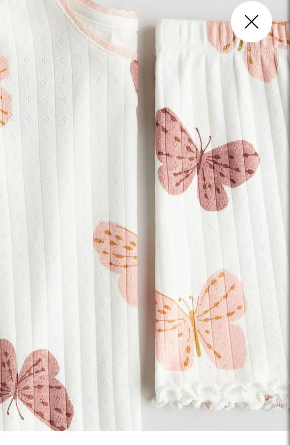 H&M Butterfly Print Shirt & Shorts Set