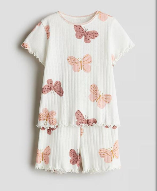 H&M Butterfly Print Shirt & Shorts Set