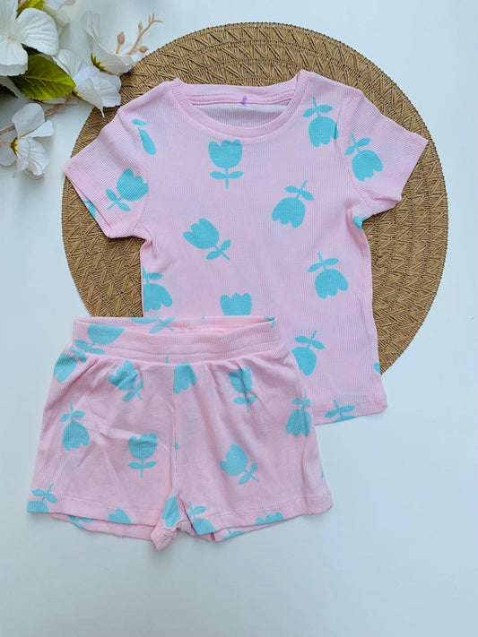 George Flowers Print Shirt & Shorts Set