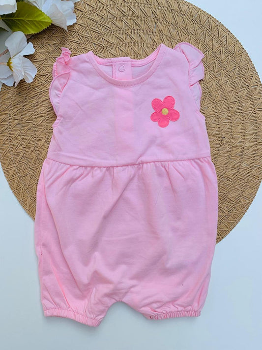 George One-Sided Embroidery Flower Romper