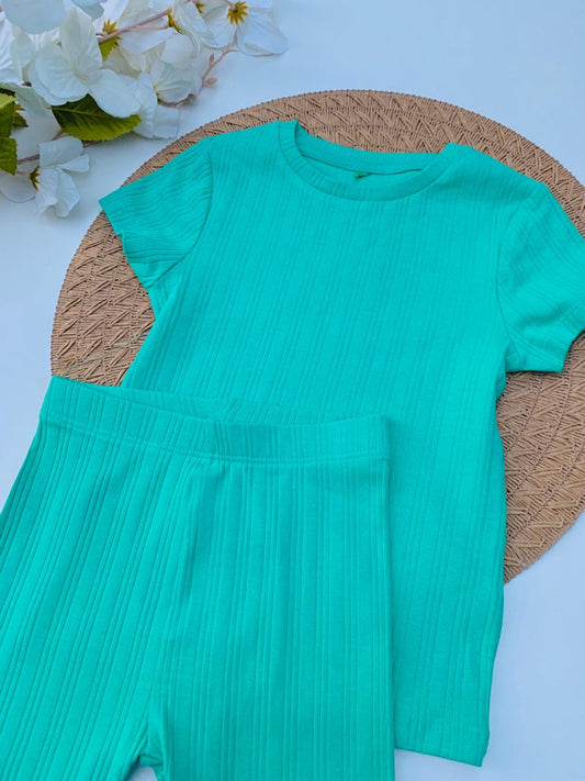 George Ribbed Shirt & Shorts Set