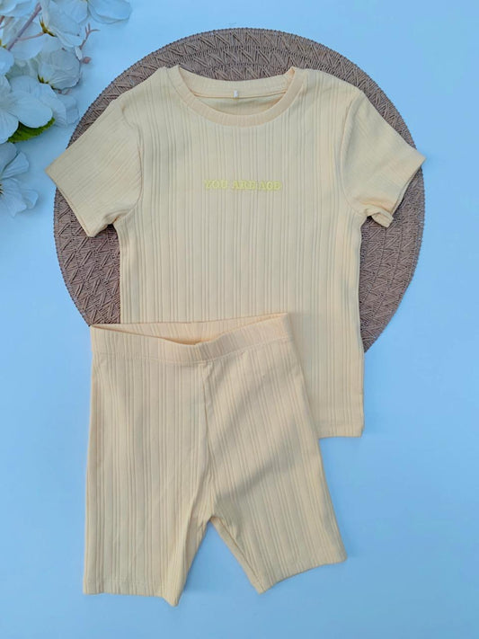 George Ribbed Shirt & Shorts Set