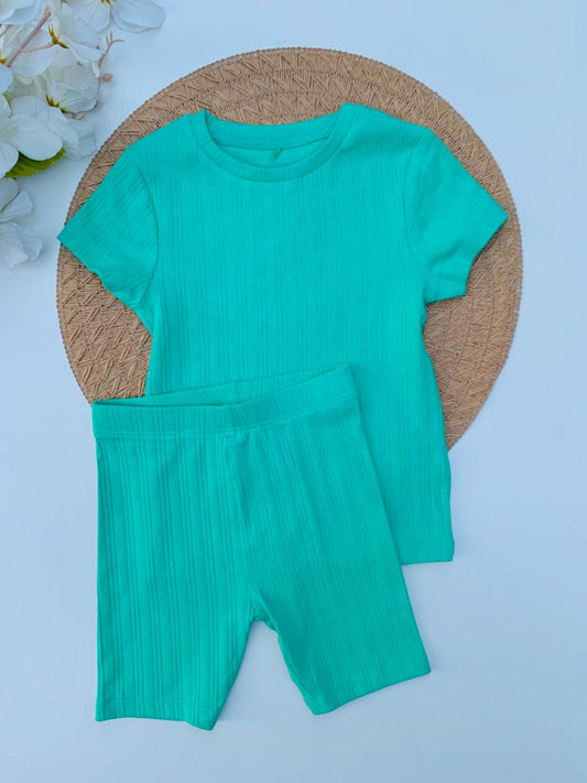 George Ribbed Shirt & Shorts Set