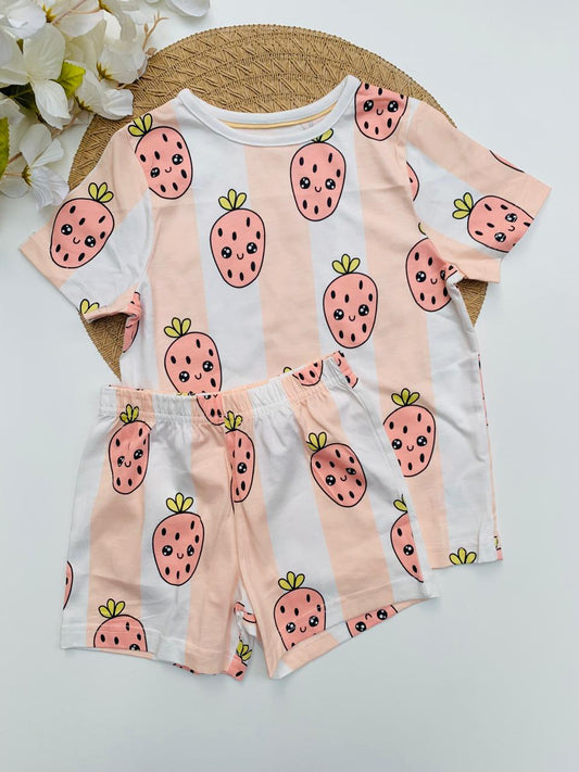 George Strawberries Print Shirt & Shorts Set