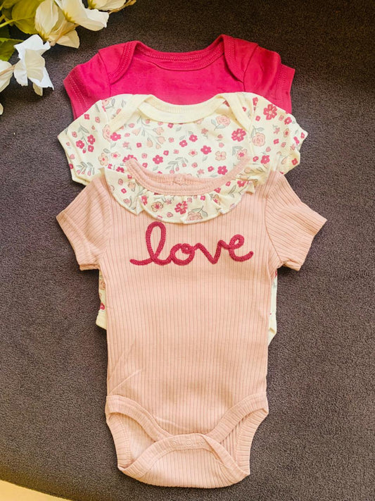 “LOVE” Pack of 3 Bodysuits