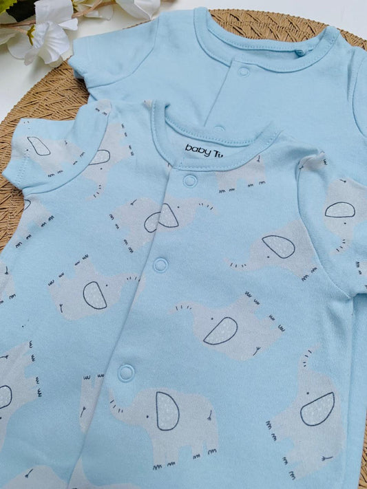 Tu Clothing Pack of 2 Elephants Print Rompers