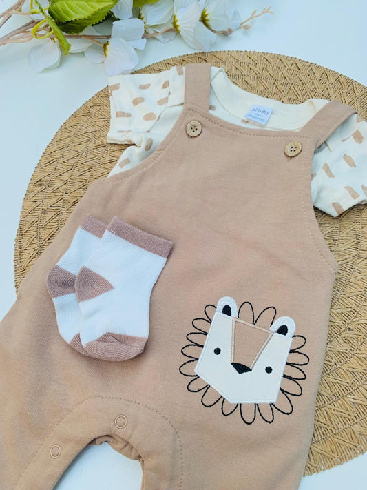 Lion Dungaree with Matching Socks