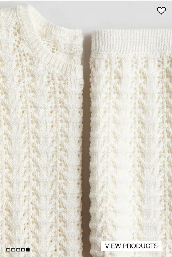 H&M 2pc Knitted Shirt & Skirt Set