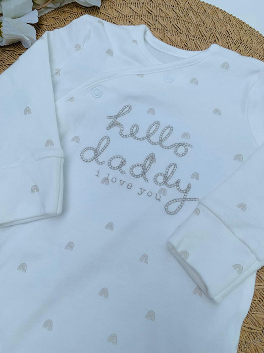 George Embroidered "Hello Daddy" Sleepsuit