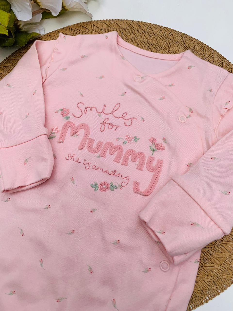 George Embroidered "Smiles For Mummy" Sleepsuit