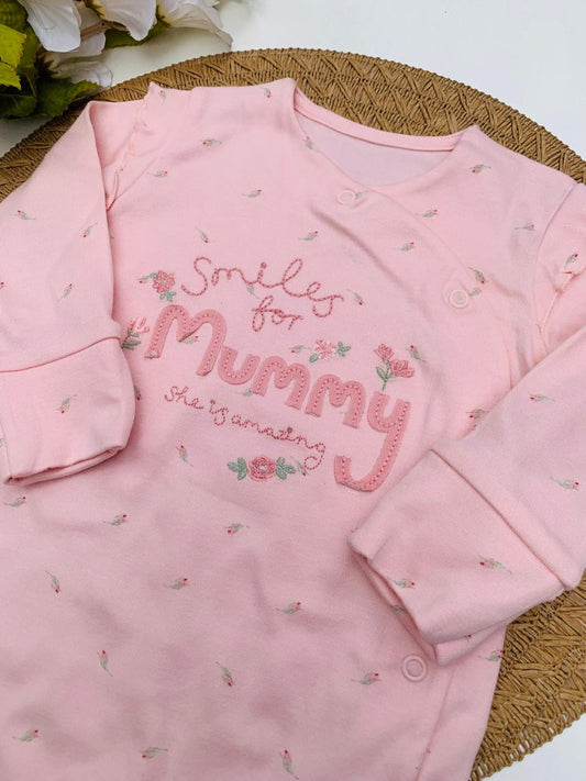 George Embroidered "Smiles For Mummy" Sleepsuit