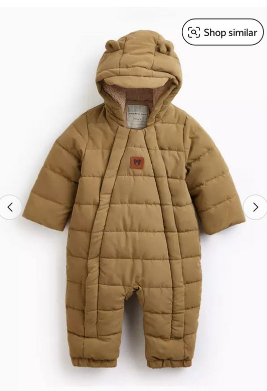 Tu Clothing Quilted patched bear Pramsuit