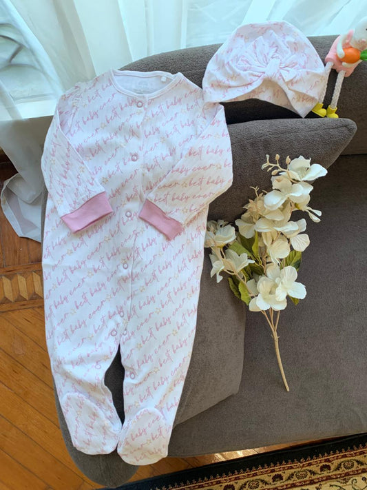 Next Ribbed Sleepsuit with cap