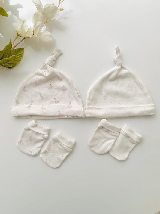 George goose Print Pack of 2 Caps and Mittens(done)