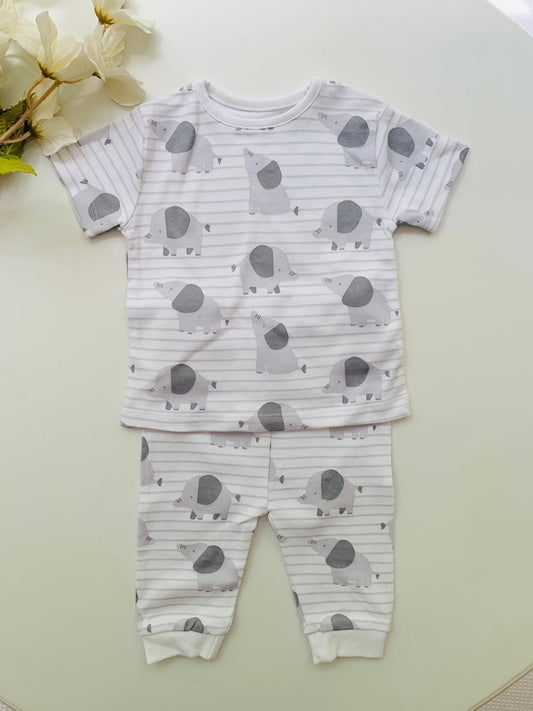 George Elephant Print Shirt and Trouser set