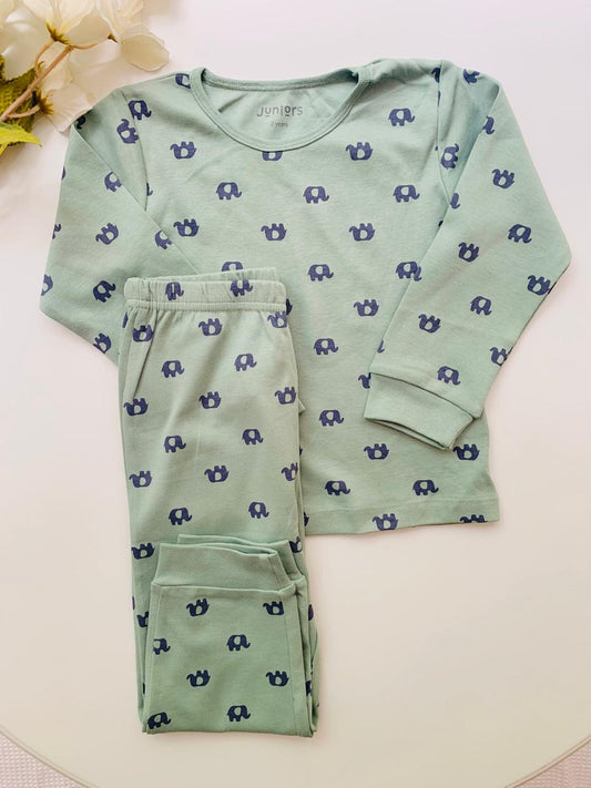 Juniors Elephant Print Shirt and Trouser Set