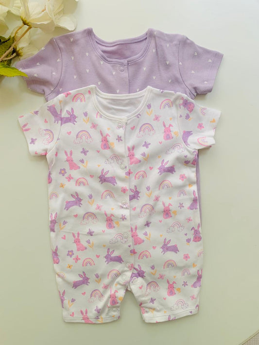 George Bunny Pack of 2 Rompers