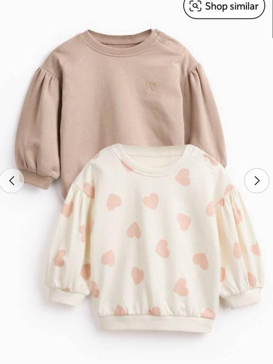 Tu Clothing Heart Print Pack of 2 Sweat shirts