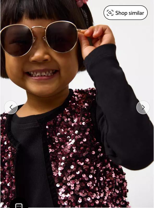 TU Clothing Ribbed long sleeve top & pink sequin waistcoat