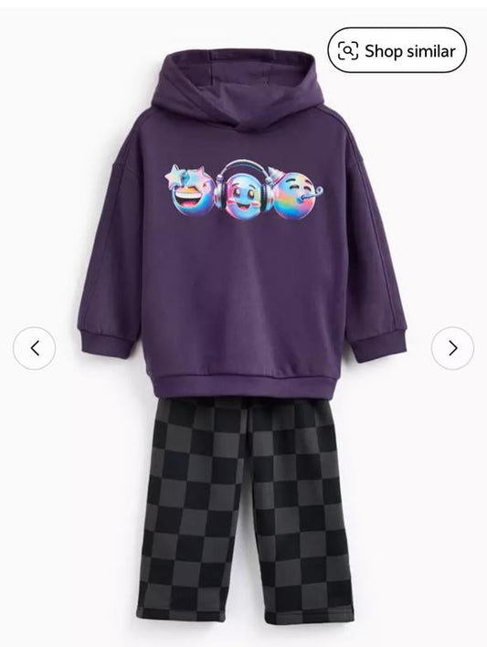 Tu Clothing Sweat Hoodie & Chequered Jogger Set