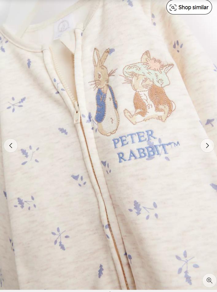 TU Clothing Peter Rabbit Fleece Lined Sleepsuit