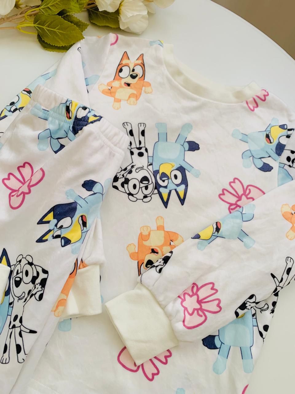 TU clothing Velour Bluey Print Shirt and Trouser Set