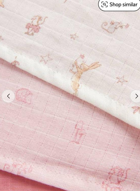 TU Clothing Peter Rabbit Print Pack of 3 Muslin Squares