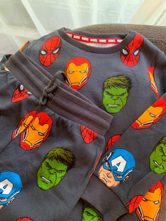 George Printed All over Marvel Sweatshirt & Trouser Set