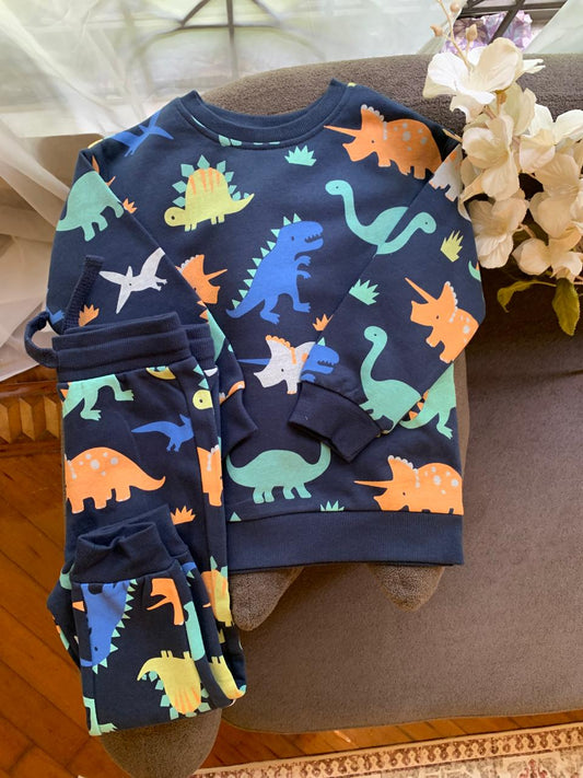 George Dinosaur Print Sweatshirt & Trouser Set