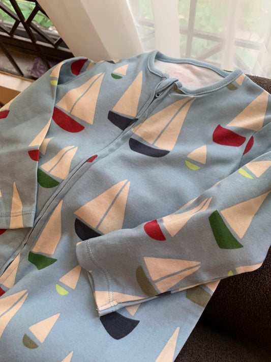 George Sailboat print Sleepsuit