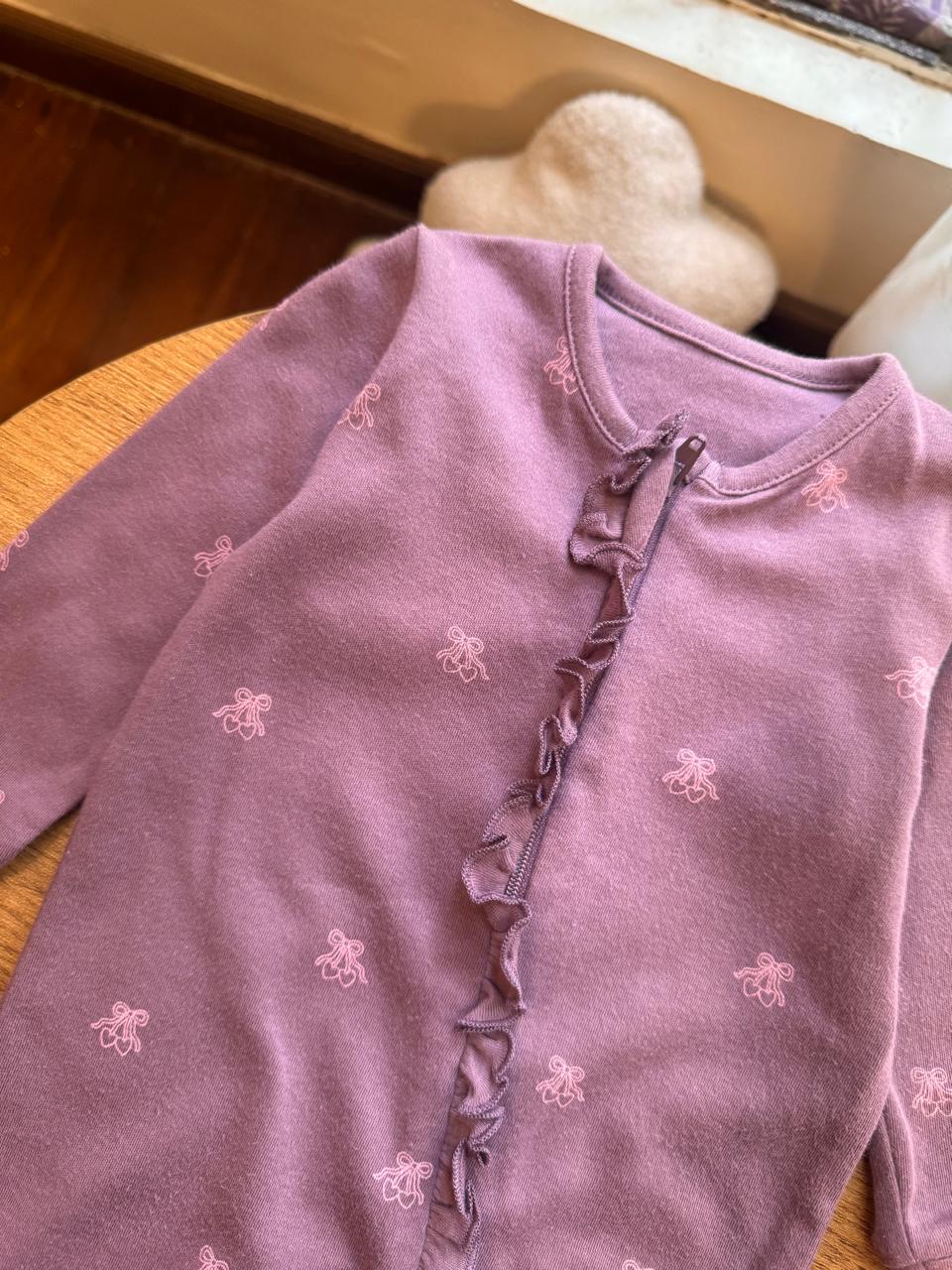 George Bow print Zipped Sleepsuit