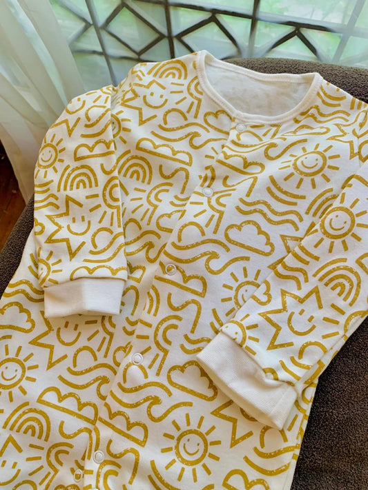 George Sun,Clouds & Stars Footless Sleepsuit