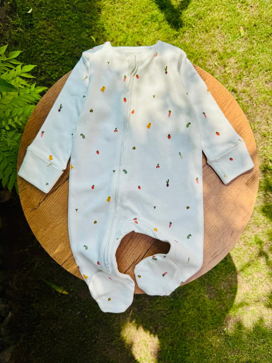 George Vegetables print Sleepsuit