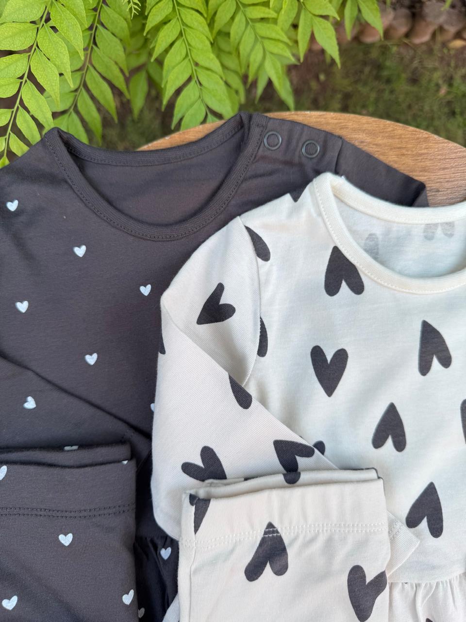George Hearts print Pack of 2 Pyjamas Set