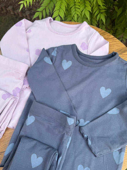George Pack of 2 Hearts & Butterfly print Pyjamas Set