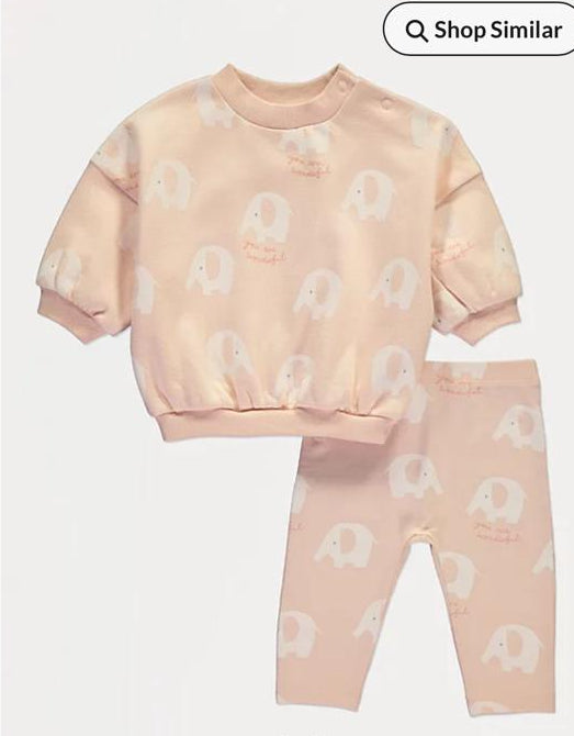 George Elephants print Sweatshirt and Leggings Set